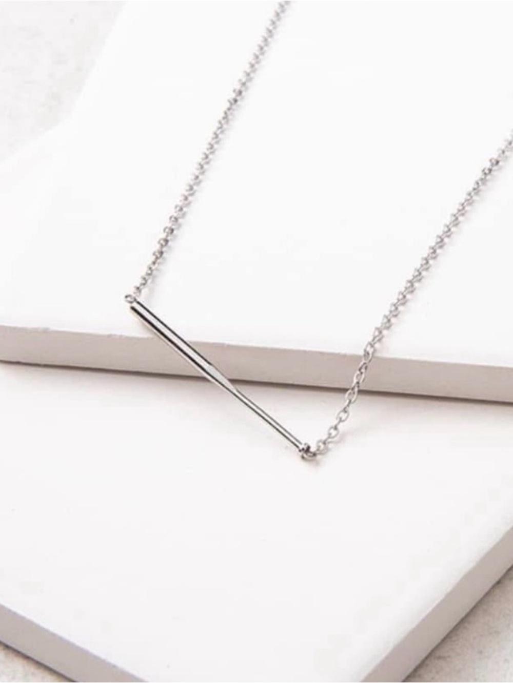 Plunder Silver Plated Baseball Bat Pendant Necklace Sleek Nickel Free 18-20”
